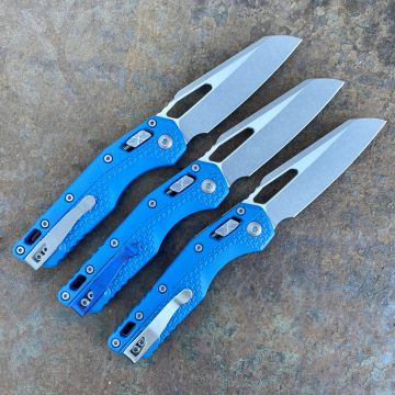 Microtech MSI Ram-Lok Cerakote Blue Tri-Grip Polymer Apocalyptic M390 Deep Carry Titanium Clip